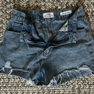 Cotton on high rise distressed Jean shorts